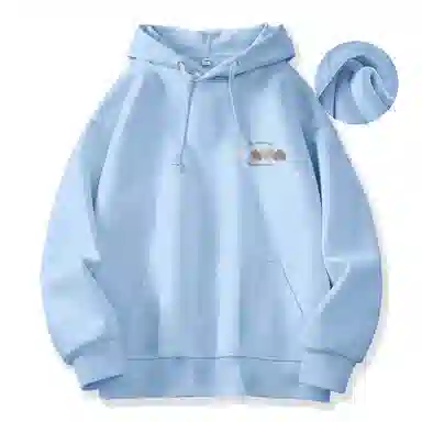 棉致 韩系简约为你跳动爱心宽松加绒舒适连帽重磅纯色百搭潮牌休闲落肩长袖卫衣 男女同款