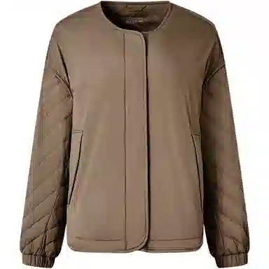 坦博尔 纯色圆领宽松羽绒服 女款