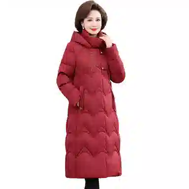 雅鹿 中长款纯色宽松长袖羽绒服 女款