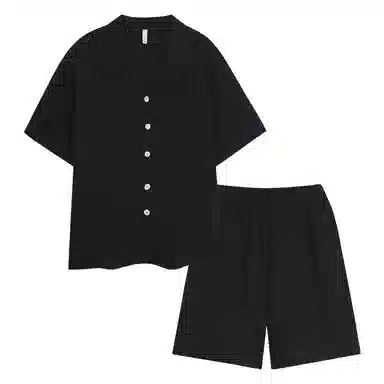 潞优野 双层纱布短袖短裤睡衣套装 男款