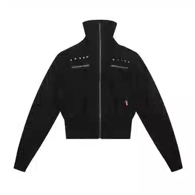 花蔓色 美式复古迷彩翻领短款开衫卫衣女辣妹休闲百搭修身显瘦外套夹克 男女同款