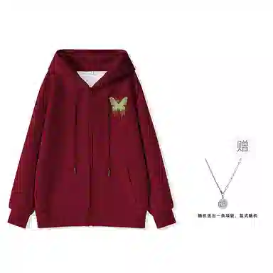 棉致 简约纯色宽松连帽长袖卫衣 女款