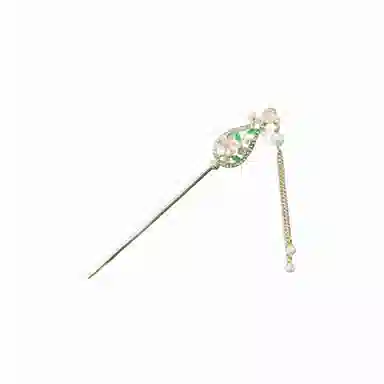 【半遮面】 指尖瑰宝 国潮古风花朵琵琶发钗高级感满满新中式甜美温婉典雅大气盘发挽发汉服旗袍马面裙发饰 合金 发簪 女款