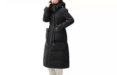 鸭鸭 通勤纯色连帽长袖羽绒服 女款