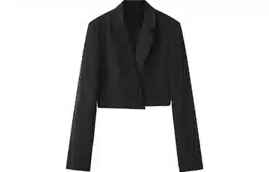 太平鸟 纯色高级短款西装 女款 黑色