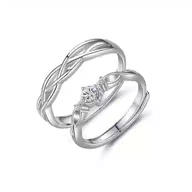 希缘 长相厮守对戒 轻奢小众高级感求婚结婚开口 合金 戒指 男女同款情侣款