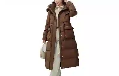 鸭鸭 通勤纯色连帽长袖羽绒服 女款