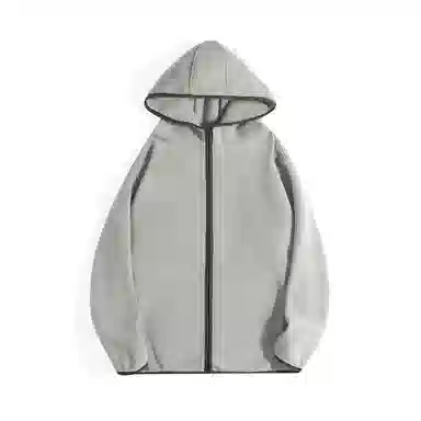 重磅基础 重磅撞色连帽开衫拉链长袖卫衣 男女同款