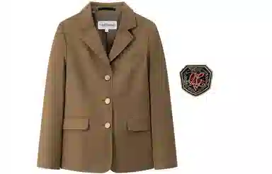 东鲸岁时记 纯色单排扣翻领休闲 布朗茶茶西装 女款