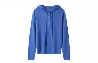 恒源祥 休闲纯色连帽套头长袖针织衫 女款