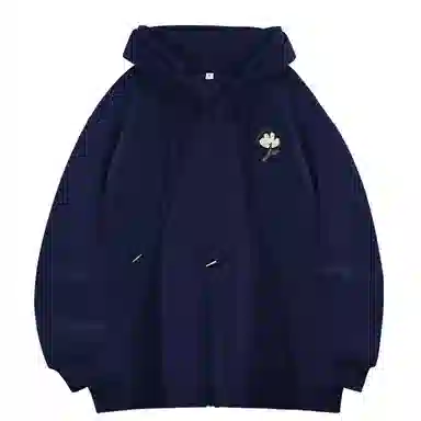 棉致 简约纯色宽松休闲连帽长袖卫衣 女款