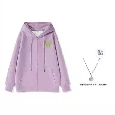 棉致 简约纯色宽松连帽长袖卫衣 女款