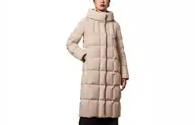 坦博尔 长款连帽商务保暖羽绒服 女款