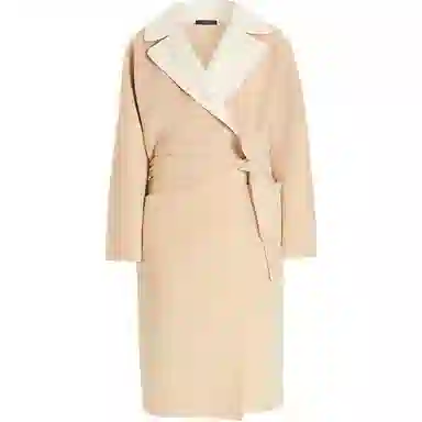 MaxMara Logo Tie Double-Faced Coat Beige