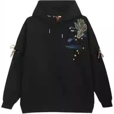 鬼洗 连帽套头简约长袖卫衣 女款