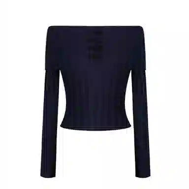 花铃太太 一字领蝴蝶结镂空针织衫 女款