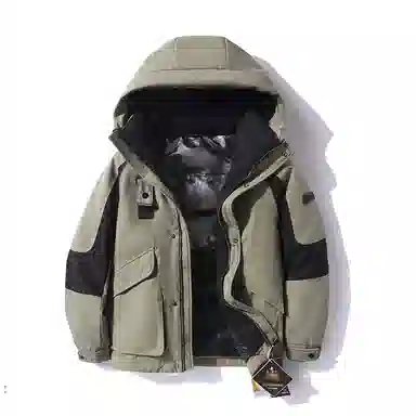 鸭鸭 短款连帽户外保暖外套羽绒服 女款