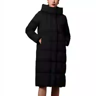 坦博尔 长款连帽商务保暖羽绒服 女款