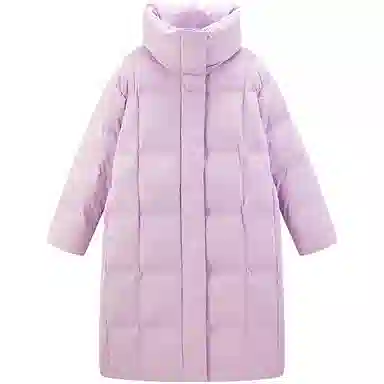 太平鸟 印花长款面包服休闲立领羽绒服 女款