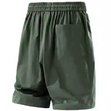 大卫贝肯 纯色美式街头城市机能风字母假扣设计款系带户外运动休闲百搭五分工装短裤 男女同款