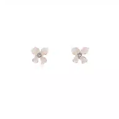 希遇 轻羽蝶韵 国潮轻奢 时尚精致简约风 粉色可爱少女系 小众设计日常百搭 #好运 清晰飘逸优雅 合金 耳钉 女款