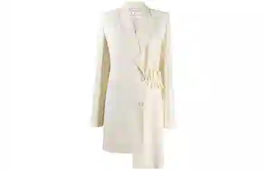OFF-WHITE Asymmetric Logo Blazer White