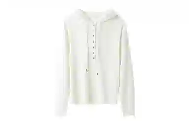 恒源祥 休闲纯色连帽套头长袖针织衫 女款