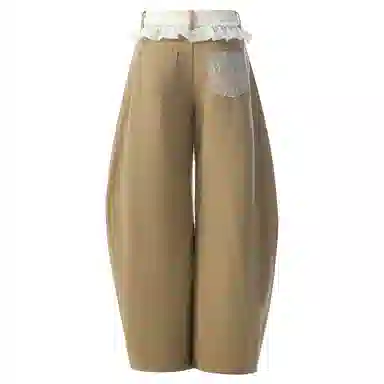 拾籍 蕾丝宽松显瘦阔腿裤牛仔裤 女款