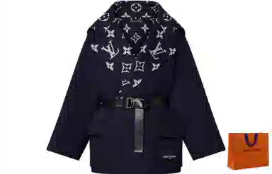 Louis Vuitton SS23 Logo Wrap Coat Navy