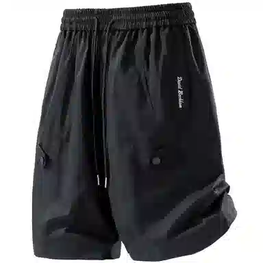 大卫贝肯 纯色美式街头城市机能风字母假扣设计款系带户外运动休闲百搭五分工装短裤 男女同款