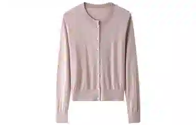 恒源祥 纯色圆领开衫长袖针织衫 女款