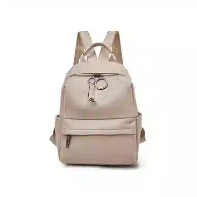 老人头 时尚百搭通勤出行旅游背包 头层牛皮 双肩包 女款 黑色/灰色/粉色