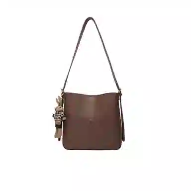 稻草人 潮流高颜值百搭上课通勤 聚氨酯革 腋下包水桶包单肩包 女款 咖色/杏色