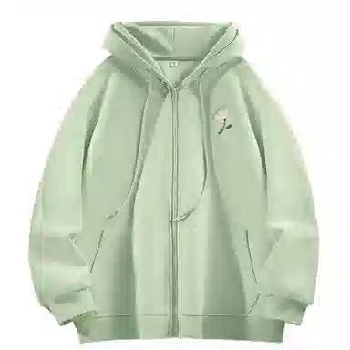 棉致 简约纯色宽松休闲连帽长袖卫衣 女款