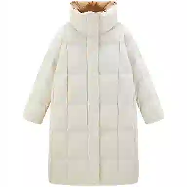 太平鸟 印花长款面包服休闲立领羽绒服 女款