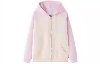 东鲸岁时记 学院风开学季初恋感小清新可爱简约国潮猫咪卡通撞色宽松插肩拉链连帽卫衣 女款 礼盒装 粉色