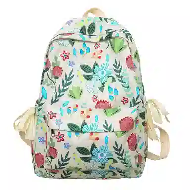 垣途者 复古小花高颜值学生书包百搭学院风校园大容量 尼龙 双肩包 女款 多色