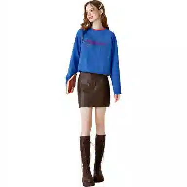 法文箱子 舒适纯色简约卫衣 女款