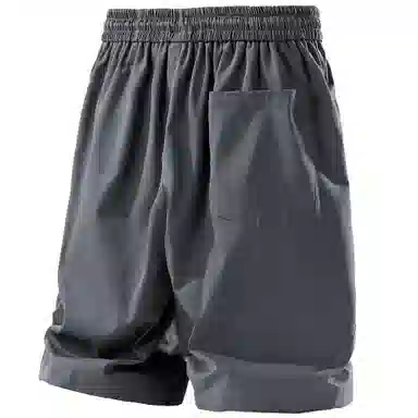 大卫贝肯 纯色美式街头城市机能风字母假扣设计款系带户外运动休闲百搭五分工装短裤 男女同款