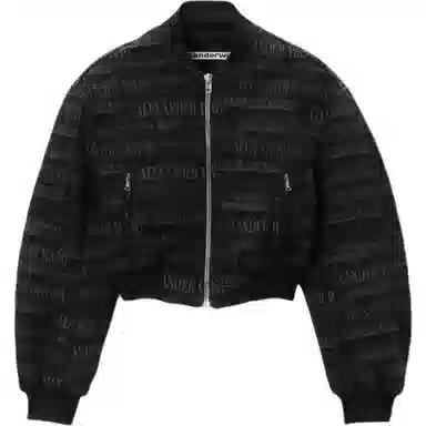 Alexander Wang Letter Print Zip Jacket Black