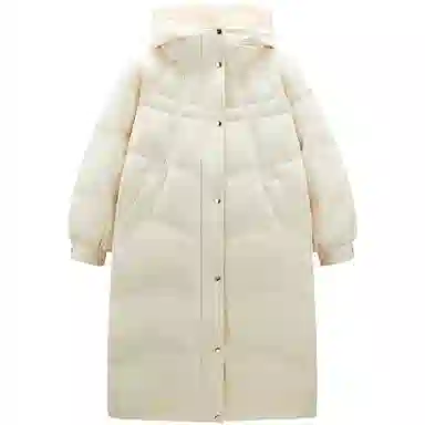 太平鸟 舒适休闲连帽面包服羽绒服 女款 米白