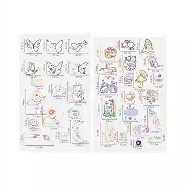 妮丽雅  彩色多巴胺纹身贴 锁骨彩绘 个性小图案