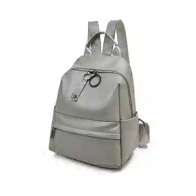 老人头 时尚百搭通勤出行旅游背包 头层牛皮 双肩包 女款 黑色/灰色/粉色