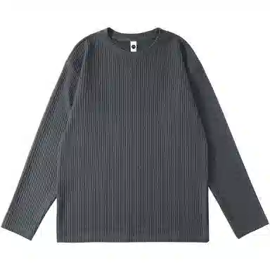 重磅基础 经典纯色设计百搭圆领套头长袖针织衫 男女同款