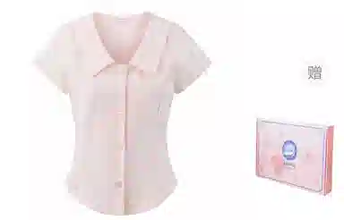 东鲸岁时记 学院风收腰显瘦舒适百搭短袖衬衫 女款 粉色礼盒装