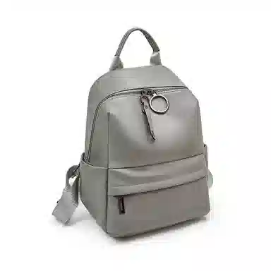 老人头 时尚百搭通勤出行旅游背包 头层牛皮 双肩包 女款 黑色/灰色/粉色