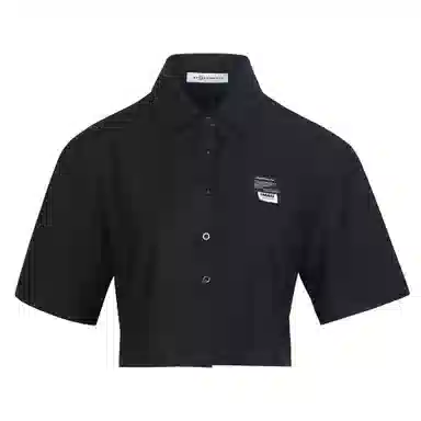 佐贝卡 纯色短款宽松休闲短袖衬衫 女款