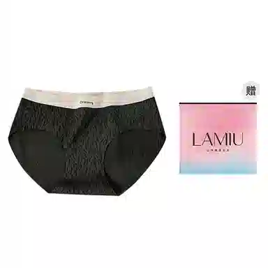 兰缪 薄款冰丝无痕透气速干中腰提花甜美抗菌冰凉感时尚内裤 女款 礼袋组合装