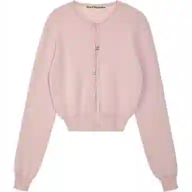 Rest&Recreation SS25 Logo Clip Knit Cardigan Pink