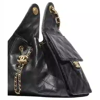 CHANEL 25P Classic Logo Shoulder Bag Small Black